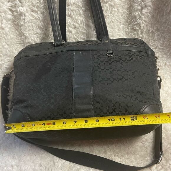 Coach Black Fabric logo &  leather trims  Detachable Strap. Large diaper bag - Picture 8 of 16